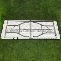 Table d'événement rectangulaire commerciale pliable en deux, moulée par soufflage, pour les entreprises américaines de location de matériel de fête, mobilier d'événement de qualité commerciale