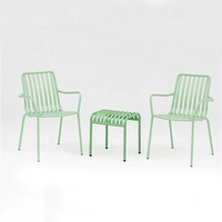 Mobilier d'extérieur en aluminium Table et chaises de bistrot Restaurant moderne Café Patio Chaises de jardin en métal Chaises de terrasse