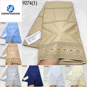 Sinya di alta qualità in cotone 100% tessuto di pizzo per gli uomini 5 iarde africano svizzero pizzo di lusso ricamo uomo pizzo - Product Image 2