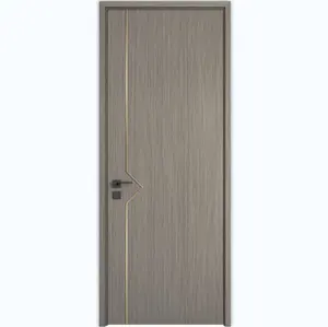 Porte en bois MDF PVC MSF-22011 avec finition en aluminium Option économique pour la décoration de la chambre à coucher dans les matériaux de construction de la maison