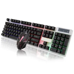 2024 hot sales rainbow backlit membrane gaming keyboard with Mouse Combo