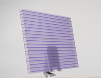 Plaque de polycarbonate alvéolaire à double paroi, isolante thermiquement, anti-UV, pour serre, lucarne, abri de voiture, auvent
