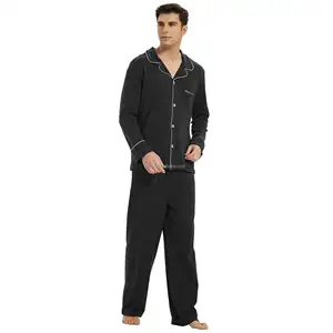 MQF Hot selling 2024 Organic Cotton Polyester men's sleepwear all season spring winter new pajamas set for men