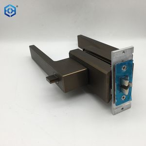 एल्यूमीनियम मिश्र धातु शास्त्रीय ब्रश तिरछे मुंह बहुत संकीर्ण ग्लास दरवाजा लॉक - Product Image 5