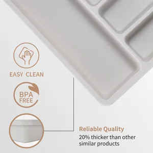 Supporto multifunzione in plastica per posate divisori per posate espandibile Organizer cucina ABS di lusso posate vassoio per cassetto