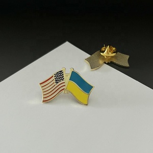 Perno in metallo personalizzato con bandiera <span class=keywords><strong>USA</strong></span> in oro morbido smalto duro con spilla UKR - Product Image 1