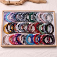 Coleteros de cristal con purpurina, coleteros apilables, pulseras elásticas con cuentas, sujetadores de cola de caballo, bandas para el cabello con diamantes de imitación brillantes