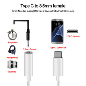 Port de connecteur USB C Type C vers <span class=keywords><strong>prise</strong></span> de câble audio auxiliaire femelle 3.5mm pour <span class=keywords><strong>Samsung</strong></span> iphone ipad écouteur casque haut-parleurs adaptateur - Product Image 6