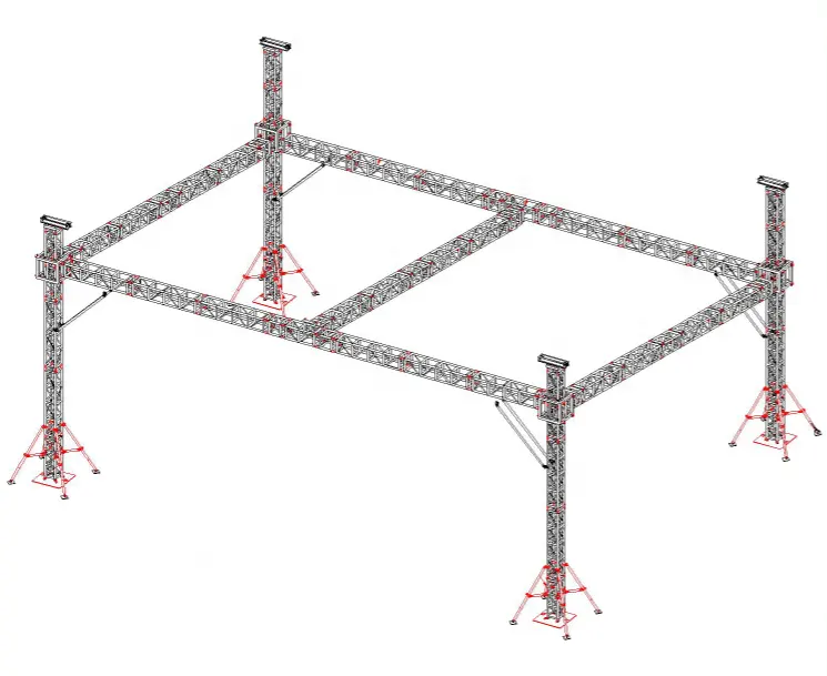 トラスDjライトアルミフレームステージトラス用アルミニウム湾曲スピゴットステージルーフトラス