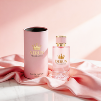Flacon de parfum en verre cylindrique vide personnalisé, 30 ml, 50 ml, 100 ml, flacon de parfum en verre rose, flacon de parfum personnalisé avec emballage en boîte