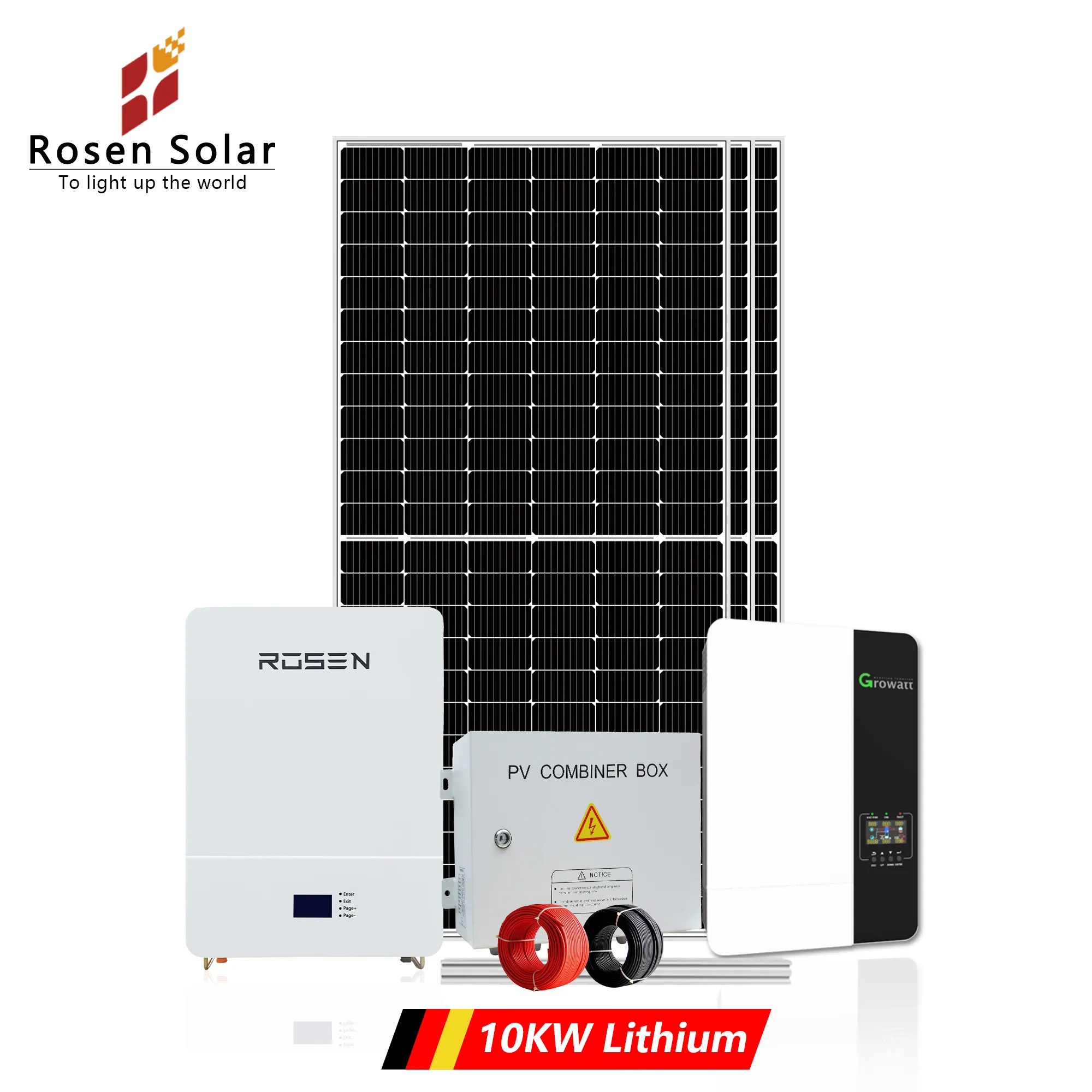 Гибридная система Rosen, 5 кВт, 10 кВт, 30 кВт, солнечная энергетическая система с батареей