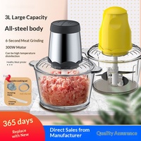 Penggiling Daging Listrik Stainless Steel Portabel Blender Dapur Mesin Pencacah Penghancur Pengolah Makanan Untuk RV Restoran Kapasitas 3L