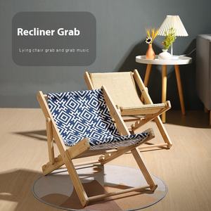 Planche à gratter pliable réglable en bois pour chat Jouet <span class=keywords><strong>chaton</strong></span> style chaise de plage avec couverture en toile Sisal Tapis résistant aux griffes - Product Image 3