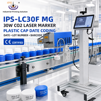 Machine de marquage laser industrielle IPS-LC30F MG pour bouchons en plastique, cartes en papier, date, numéro de lot avec certificat CE