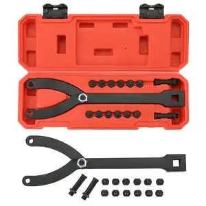 Variable Pin Spanner Wrench 15Pc 1/2" Drive Ratchet Fan Clutch Pully Holder Wrench Tool Kit