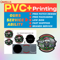 Kustom timbul Logo 3d Transfer panas karet Patch silikon lencana karet Usa Amerika lembut kustom US bendera PVC Patch