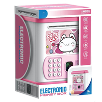 Tirelire électronique avec déverrouillage par empreinte digitale simulée, boîte d'épargne intelligente avec mot de passe, fonction de détection UV des faux billets, jouets en gros