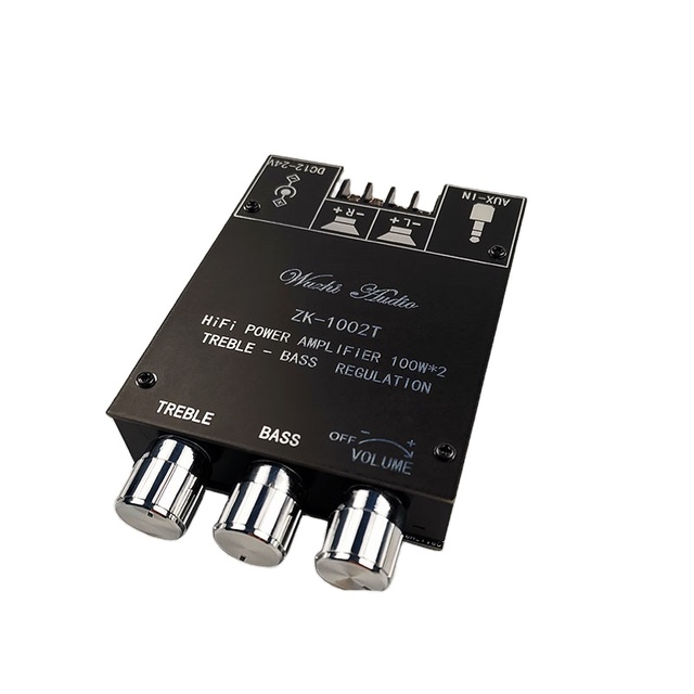 ZK-1002T TPA3116D2 Bt 5.0 Subwoofer Amplifier Board 2*100W 2.0 Channel High Power Audio Stereo Amplifier Board Bass AMP