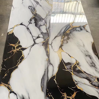 Nouvelle Tendance 2026 : Panneaux PVC UV Effet Marbre Blanc Brillant Grande Taille 1220*3000 mm pour Salle de Bain, Salon, Extérieur, Escalier, Salle de Sport