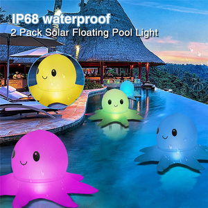 Luces de piscina flotantes de pulpo con energía <span class=keywords><strong>solar</strong></span> 20 pulgadas 16 colores RGB que cambian Luz de bola LED pulpo inflable con Linda sonrisa - Product Image 6