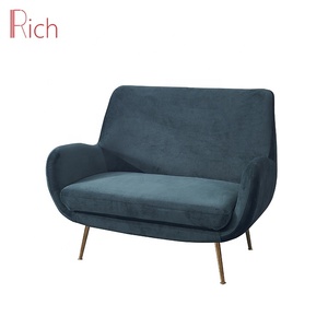 modern Style velvet Fabric furniture living room modern low arm sofa canape couch mid century hotel lobby sofa - Product Image 2