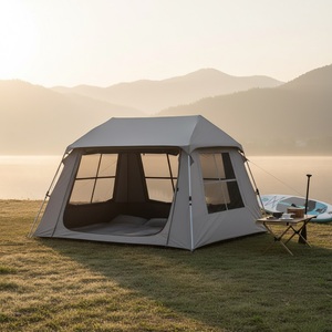 <span class=keywords><strong>Tente</strong></span> <span class=keywords><strong>familiale</strong></span> à ouverture rapide, imperméable, coupe-vent, portable, pliable, facile à monter, grande capacité, en tissu Oxford, deux chambres - Product Image 3