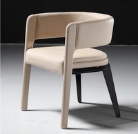 Chaise de salle à manger beige rembourrée de style moderne nouvellement conçue chaise de salle à manger nordique en bois massif
