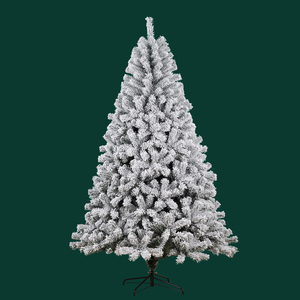 PVC Flocking Artificial Christmas <b>Tree</b> with Snowflake Simulation Environmental Protection Material Metal Stand - Product Image 1