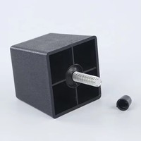 Pieds de table carrés en plastique ABS noir robuste 2026 pour canapé, mobilier d'extérieur moderne, salon, cuisine, chambre à coucher, réglables et pliables