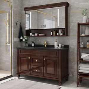 Modern Smart Mirror <strong>Bathroom</strong> Cabinets Solid Wood Vanity with Anti-Fog Feature Matched MDF <strong>Sink</strong> Combo for Modern <strong>Bathrooms</strong> - Product Image 3
