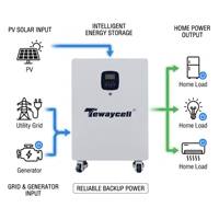 Système de stockage d'énergie tout-en-un 8 kWh avec batterie LiFePO4 et onduleur 5 kW, système de secours solaire domestique au lithium fer phosphate avec surveillance Wi-Fi