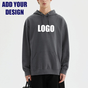 Custom Design Hoodie <b>Mens</b> Pullover <b>Sweatshirts</b> Manufacturer Long Sleeve Wholesale Solid Print Logo Cotton Drop Shoulder Hoody - Product Image 1