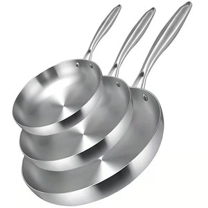 Sartén Antiadherente de Tres Capas de Acero Inoxidable 304, <span class=keywords><strong>Wok</strong></span> con Revestimiento Grueso, Base de Aluminio de Fondo Plano, Universal para Gas - Product Image 1