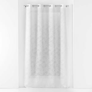 Tenda a occhielli effetto lino 140x280 cm con tessuto a filo bianco zebrato - Product Image 1