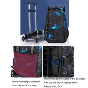 Sac à dos à roulettes pour enfants, sac à dos scolaire détachable pour élèves du primaire, sac à roulettes pour enfants - Product Image 4