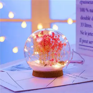 Maple leaf red decoration tree house night light home bedroom decoration lover birthday gift crystal water globe