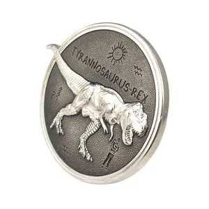 Pièce de monnaie en alliage de Zinc, pièces d'argent, Design de dinosaure 3d, de luxe, offre spéciale