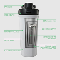 Nouveau style 2025 – Gobelet isotherme sous vide à double paroi en acier inoxydable 304 de 750 ml, écologique, pour des smoothies impeccables