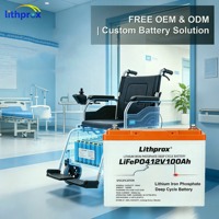 Lithium-Eisenphosphat LFP 12V100AH Faltbare Rollstuhl-Batterie Sicher Stabil Vibrationsbeständig für Elektro-Dreirad Roller MSDS