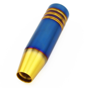 Poignée de levier de vitesse de voiture Auso-Racing en aluminium universelle 13 cm dorée semi-bleue antirouille - Product Image 2