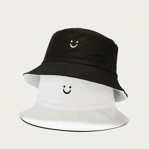 Sombrero de Pescador Reversible Unisex de Algodón con Bordado 3D Personalizado con Cara Sonriente para Ciclismo Casual, Venta al Por Mayor - Product Image 1