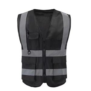 Tùy chỉnh Polyester Hi viz làm việc vest khả năng hiển thị cao an ninh quần áo cho chạy đường xây dựng an toàn phản chiếu Logo - Product Image 1