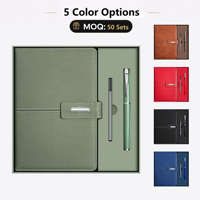 Fabricant de carnets de luxe, logo personnalisé, carnet en cuir PU, ensemble cadeau 3 en 1 pour le bureau, avec stylo et recharge