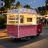 Tricycle Électrique Multifonctionnel pour la Restauration, Kiosque Commercial Mobile pour la Vente de Nouilles Froides Grillées Oden et de Snacks de Rue