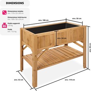Maceta de <span class=keywords><strong>madera</strong></span> con almacenamiento para herramientas, huerto en soporte de <span class=keywords><strong>madera</strong></span> elevado, para jardín, invernadero, 119X53X90 - Product Image 2