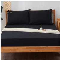 Fabricant de draps de lit en chine, Textile de maison de luxe, broderie de couleur unie, ensemble de draps de lit en microfibre 100%, toutes tailles
