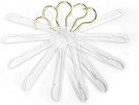 Cintre à vêtements en acrylique transparent - support de rangement de garde-robe lourd et tendance avec crochet en acier plaqué chrome doré pour chemises et robes