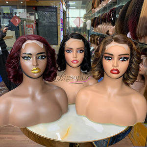 Perruques Romance Curl 4x4, 12 pouces, cheveux humains super double drawn, cheveux humains non traités, prix de gros - Product Image 4