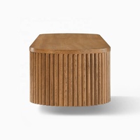 Meuble TV mural flottant de luxe moderne en bois cannelé pour villa, hôtel, projet OEM/ODM, fabricant