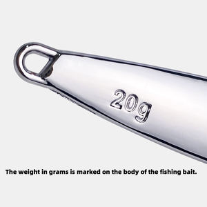 Gabarit de maquereau brillant en métal argenté-Leurre de pêche à la turlutte en eau salée (20g/30g/40g/60g/80g/100g/120g) - Product Image 5